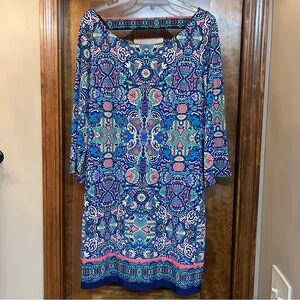 Laundry by‎ Shelli Segal Print Dress Sz L Moroccan Design Pattern EUC 💥SALE💥